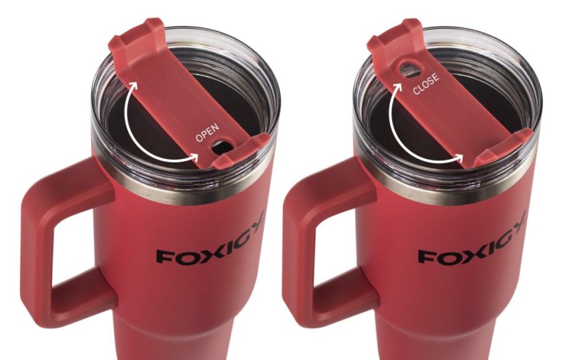 Termo šalica za auto sa slamčicom 1200 ml Bordo