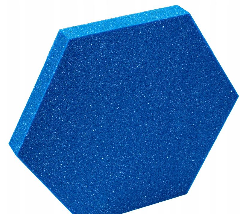 Akustický panel Hexagon 50x50cm, tloušťka 3cm, modrý