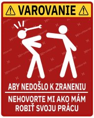 Aufkleber fĂĽr Mechaniker 15x18,5cm Warnung rot