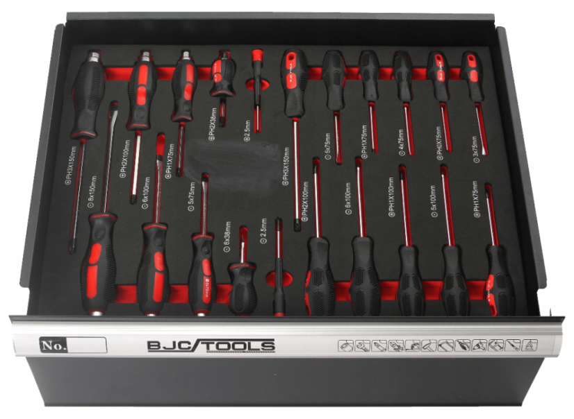 Количка за инструменти 298бр. - 7 чекмеджета и изтеглящ се рафт BJC