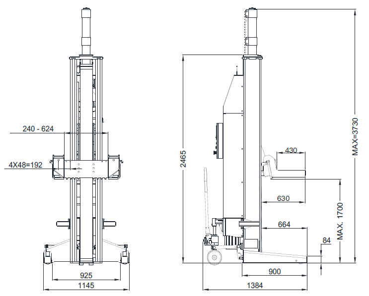 51-Tonnen-Säulenhebezeug - Satz mit 6 EL 85-Säulen