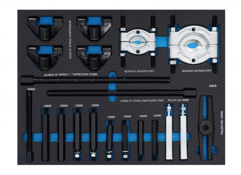 Cărucior pentru scule de atelier 309 buc - 7 sertare + dulap KD1069
