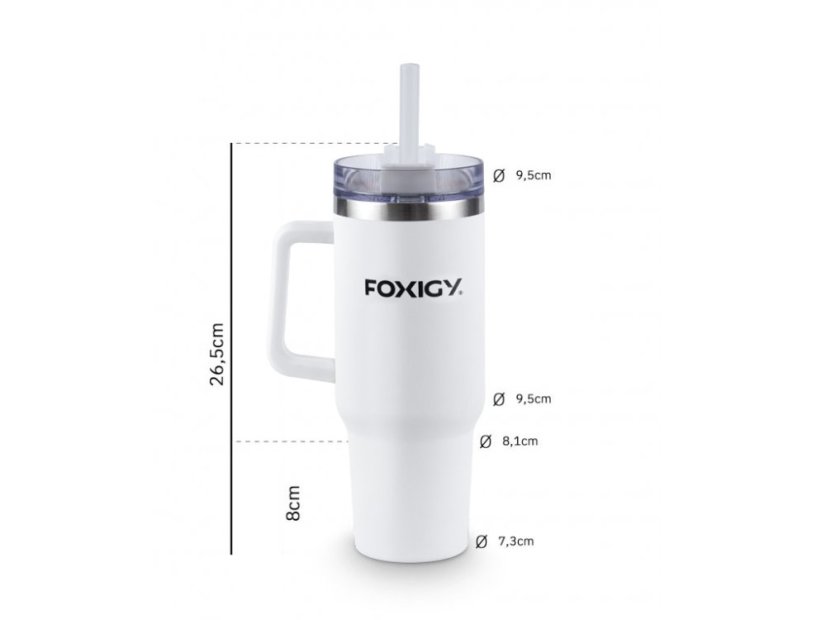 Autós thermo bögre szívószállal 1200 ml fehér