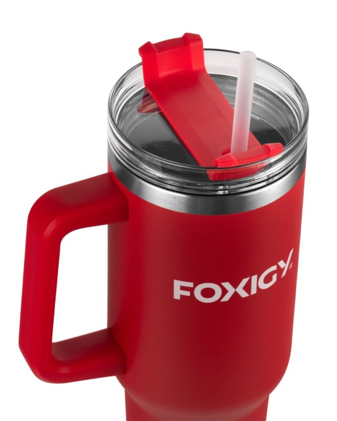 Termohrnček do auta so slamkou 1200 ml Cherry