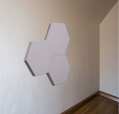 Panou acustic hexagonal 50x50cm, grosime 5cm, gri deschis