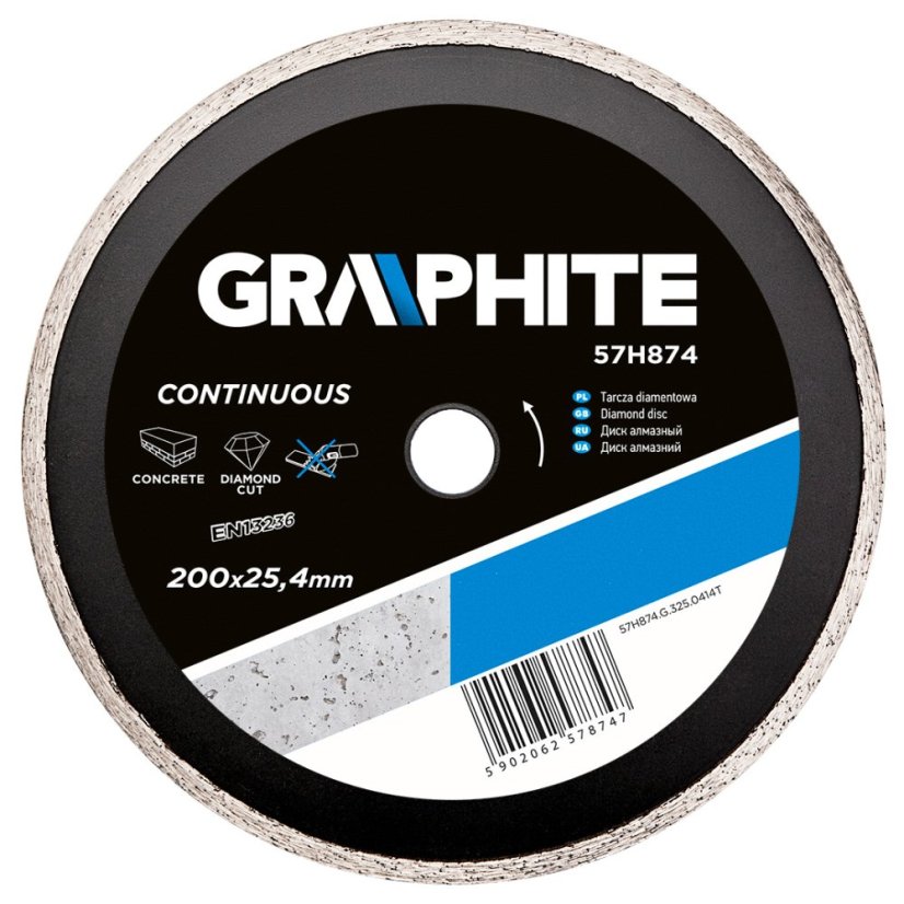 Dijamantni disk, 200 x 25,4 mm, kontinuirani rub 57H874