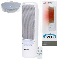 Kolonový termoventilátor, ohřívač, otočný elektrický radiátor, keramický ohřívač, dálkové ovládání, výkon 2000 W TA932