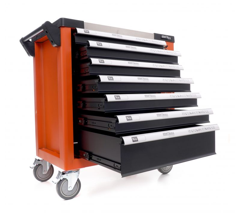 Cărucior pentru scule de atelier 258pcs - 7 sertare KD1067