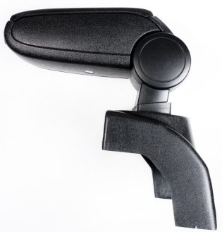 AUDI A4 (B6, B7) naslon za ruku, plastični adapter, crna, ekokoža s bijelim šavovima