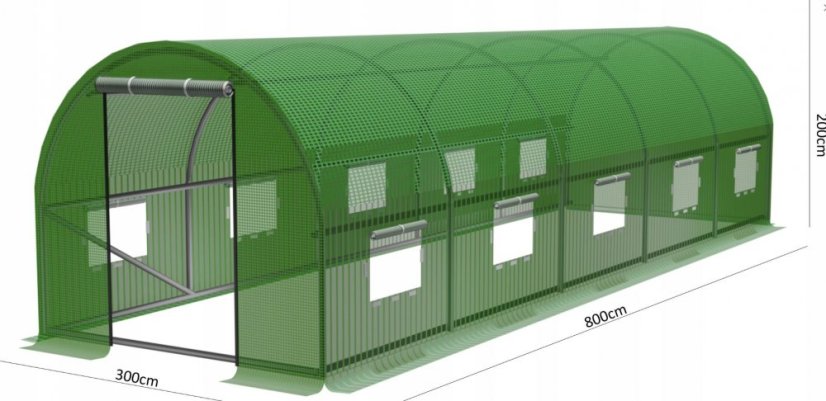 Kerti fóliaház/fóliasátor 3x8m UV filterrel PREMIUM
