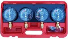 Sada-tester na synchronizáciu karburátorov, vákuometre + redukcia