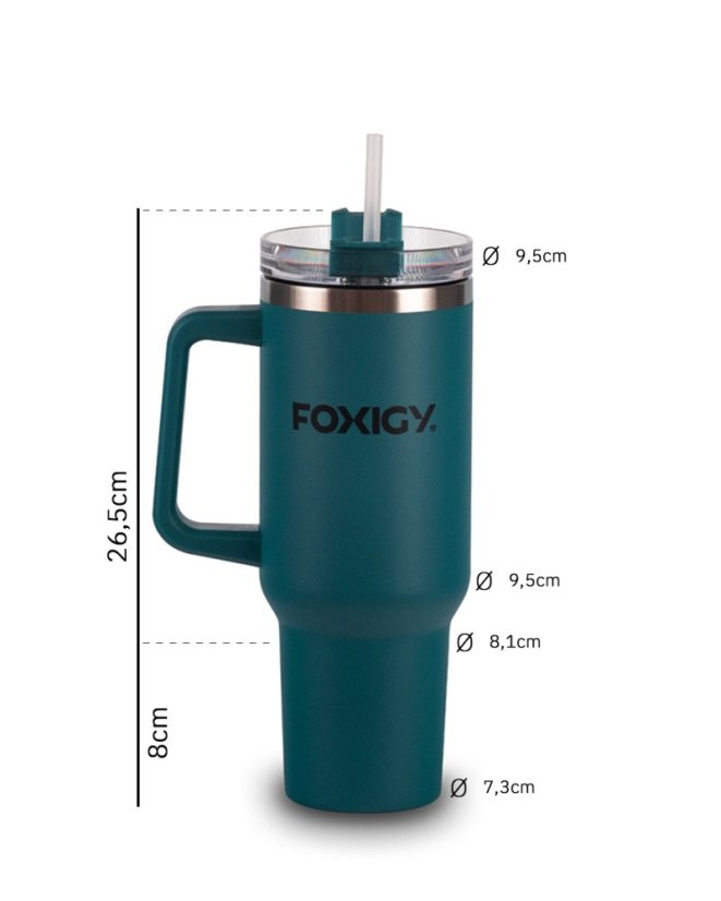Termo šalica za auto sa slamčicom 1200 ml Navy Blue