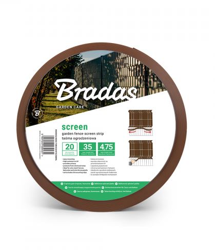 Kerítés árnyékoló szalag 4,75cm x 35m Brown 450g/m2 + klipszek