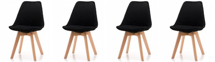 Esszimmerstühle 4St. skandinavischer Stil Black Glamour