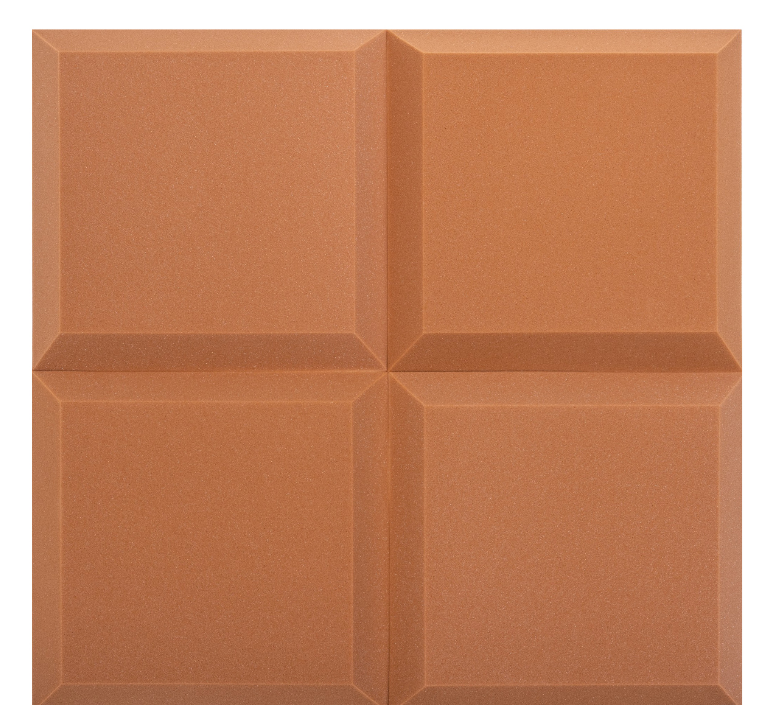 Akustický panel trapéz 50x50cm, tloušťka 5cm, hnědý