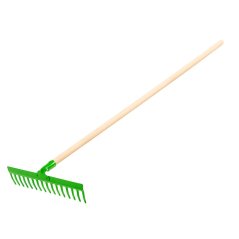 Greblă universală dreaptă, 16 dinți, cap nituit, mâner din lemn 15G050