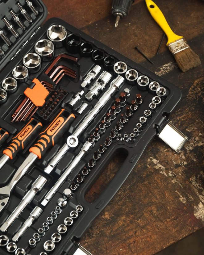 Gola set od 163 nasadnih ključeva 1/2", 1/4", 3/8" CrV Professional