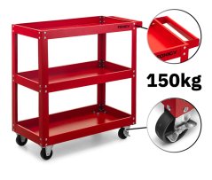 Dílenský vozík se 3 policemi červený
