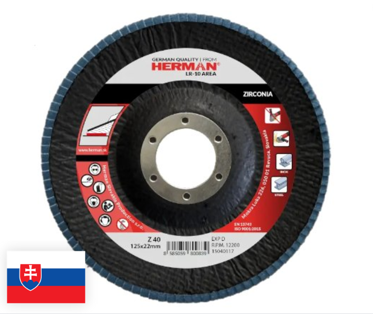 Lamela disk LR-10 Površina 125 mm / P60 / cirkonij