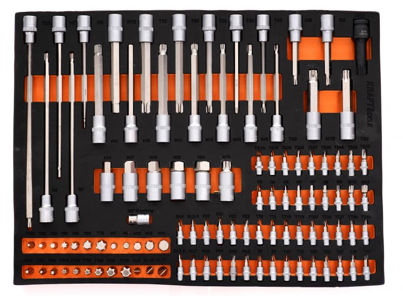 Cărucior pentru scule de atelier 258pcs - 7 sertare KD1067