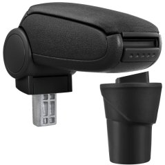 Naslon za ruku Nissan MICRA K13, crna, presvlaka od tekstila