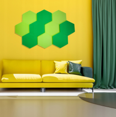 Akustický panel Hexagon 50x50cm, tloušťka 5cm, světle zelený
