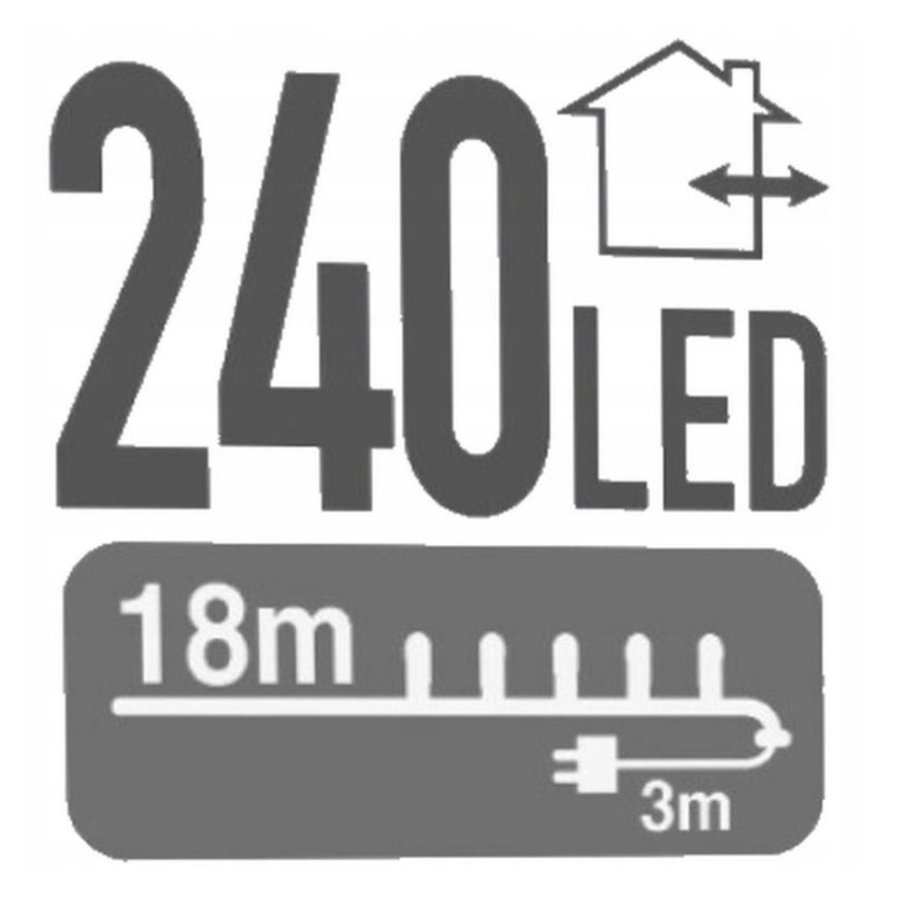 18 m duga lanac lampica s 240 LED diodama i tajmerom, topla bijela