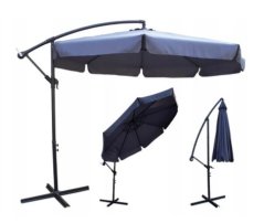 Градински тъмно сив чадър 350см