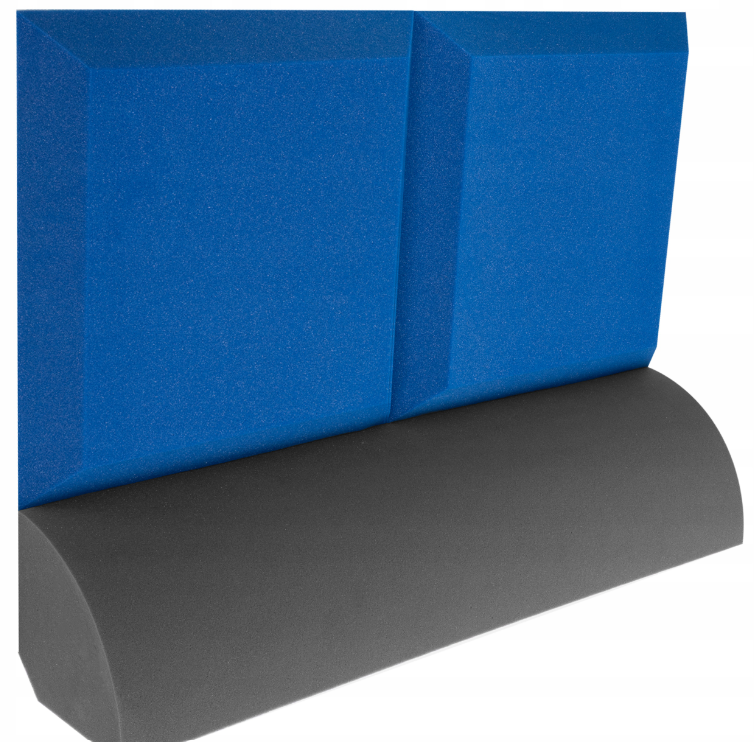 Akustický panel trapéz 50x50cm, tloušťka 5cm, modrý