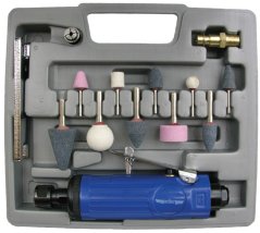 Pneumatische Schleifmaschine mit Zubehör