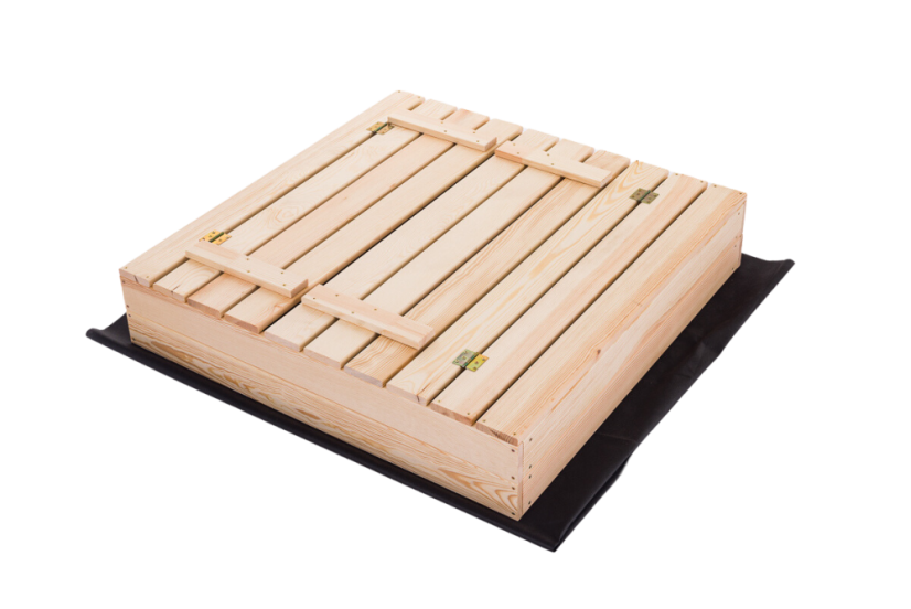 Sandkasten mit Bänken 120cm + Abdeckung + Agrotextil SUN