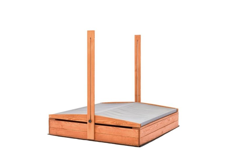 120 cm pješčanik s impregniranim krovom + sivi SLIM agrotextil