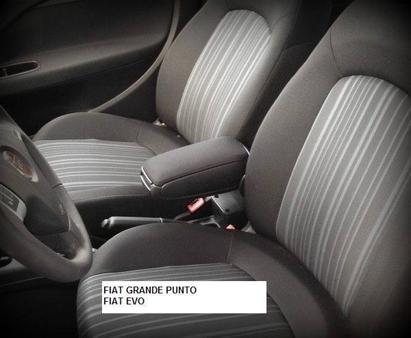 Könyöktámasz Fiat Grande Punto + EVO, fekete, öko-bőr