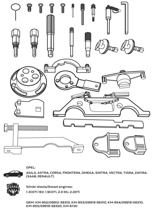 Aretační sada pro dieselové motory Opel 11-330