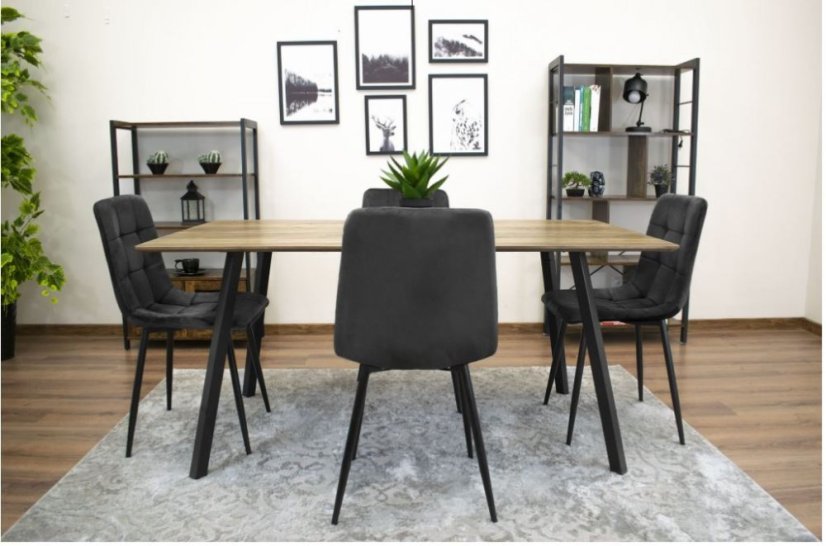 Bársony étkezőszék Black Luxury