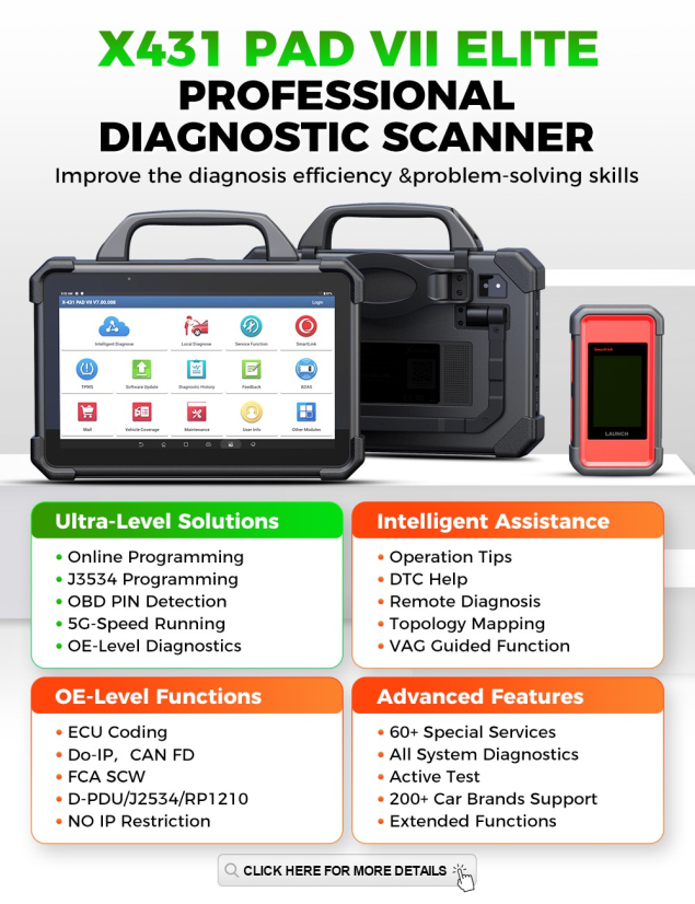 Autodiagnostika LAUNCH X431 PAD VII Elite 2026 CZ