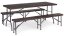 Catering készlet asztal + 2 pad 180cm Wooden Brown