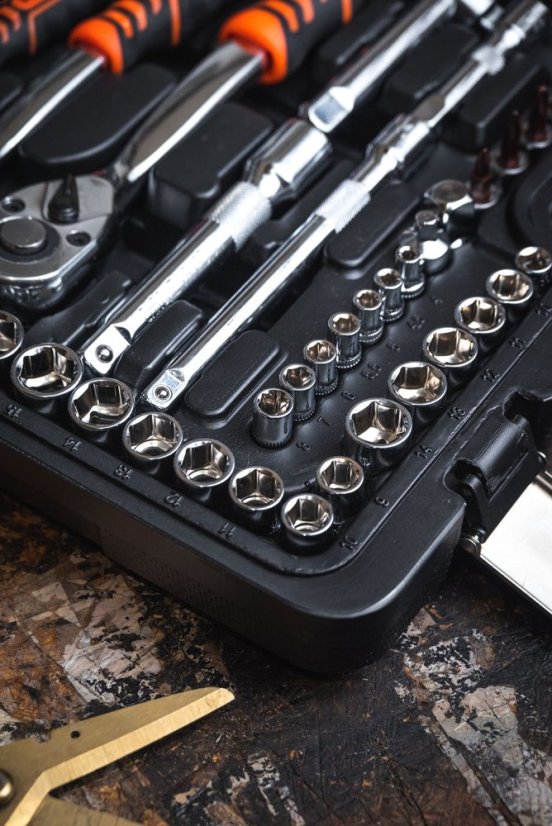 Gola set od 163 nasadnih ključeva 1/2", 1/4", 3/8" CrV Professional