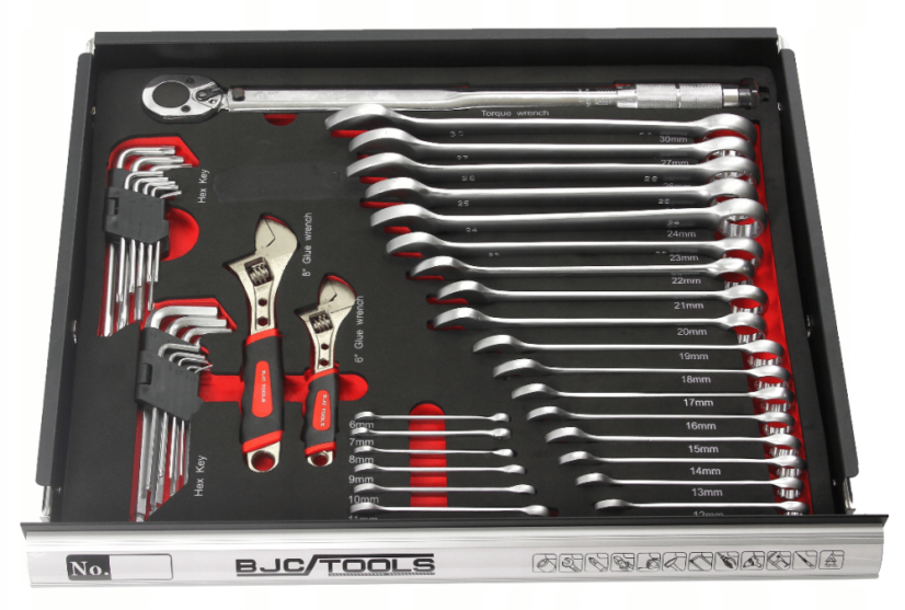 Количка за инструменти 298бр. - 7 чекмеджета и изтеглящ се рафт BJC