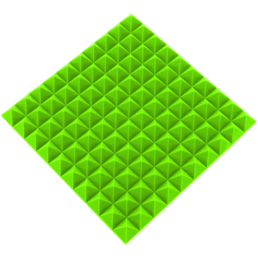 Akusztikai panel - piramis alakú 50x50x5cm világoszöld