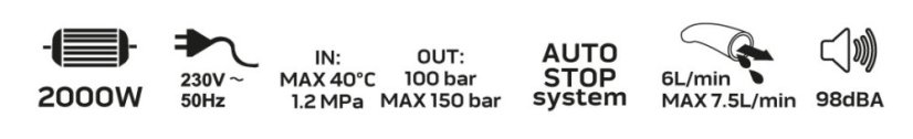 Hochdruckreiniger 2000 W, 100 bar (max. 150 bar) 04-705