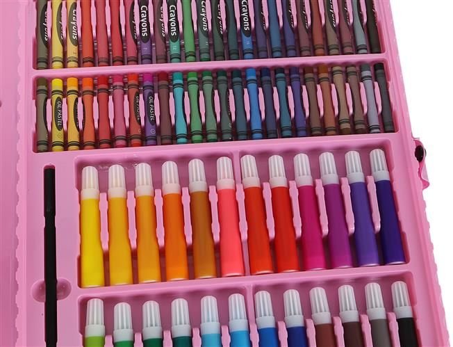 Set pentru pictură roz pentru copii 168 piese