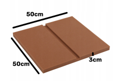 Akustični panel, pravokutnici 50x50 cm, debljina 3 cm, smeđa