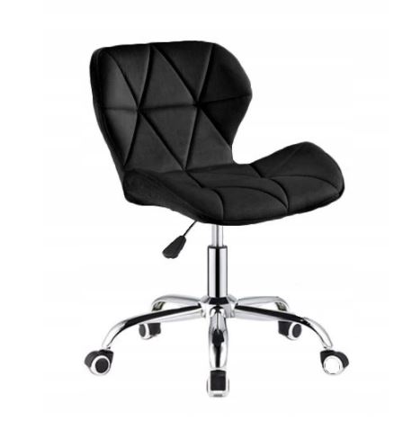 Bársony irodai szék Black
