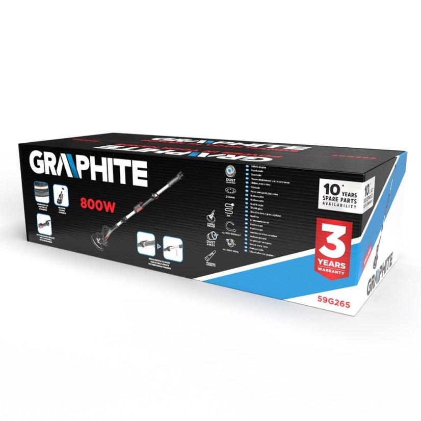 Gipszkarton csiszoló 800W , 215 mm, led 59G265