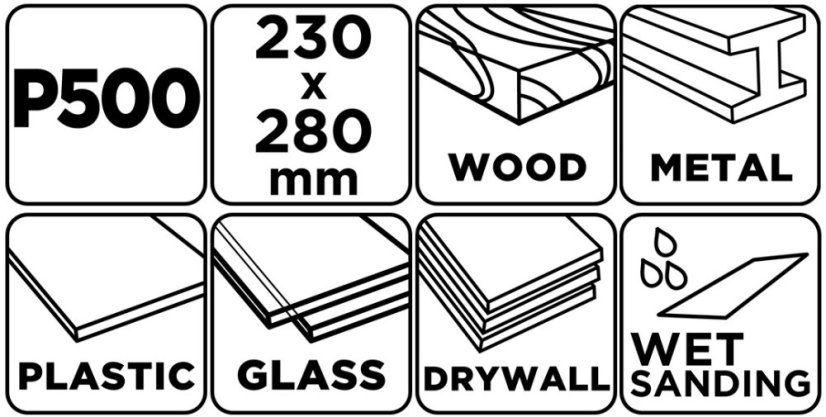Brusni papir na bazi vode 230 x 280 mm, P500 58T222