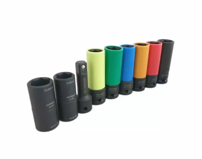 Ütvecsavarozó dugókulcs bővítő adapterrel 9db