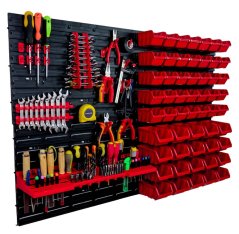 Werkzeugwand 117x78 cm + 55 Boxen