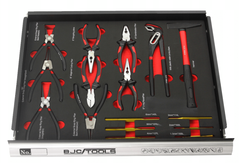 Количка за инструменти 298бр. - 7 чекмеджета и изтеглящ се рафт BJC