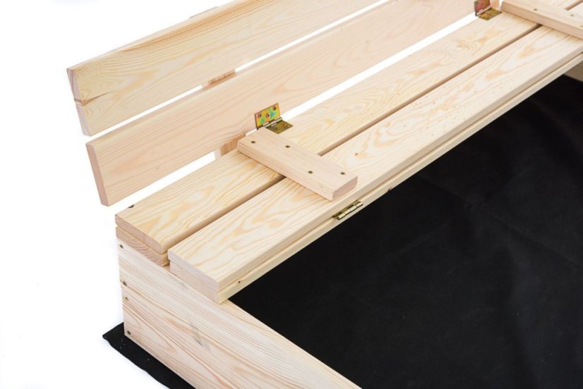 Sandkasten mit Bänken 120cm + Abdeckung + Agrotextil SUN